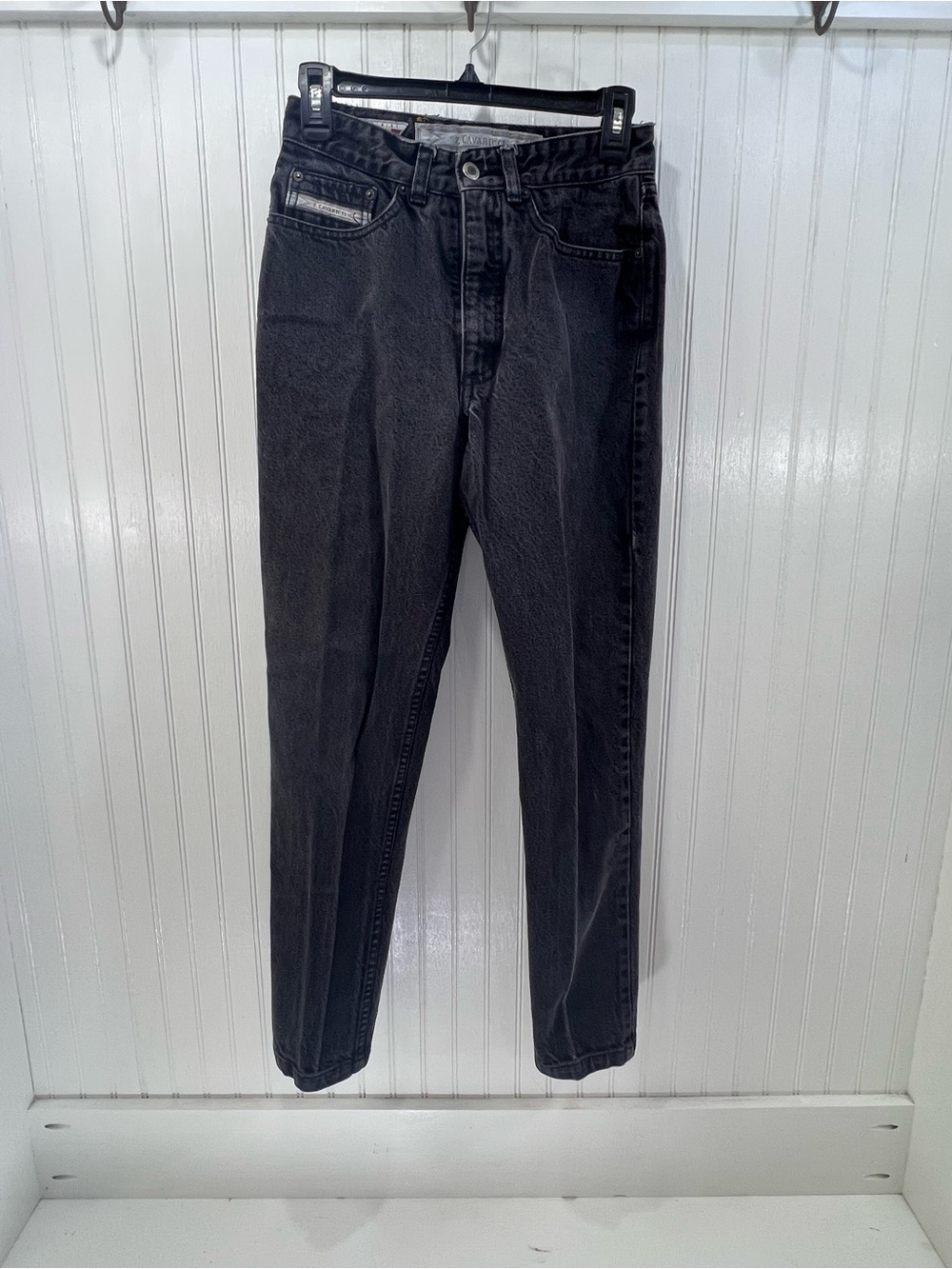 Vintage Z Cavaricci Black Acid Wash High Waisted Mom Jeans USA Made Size 28 90s